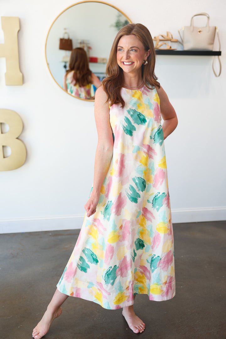 Watercolor Midi Dress