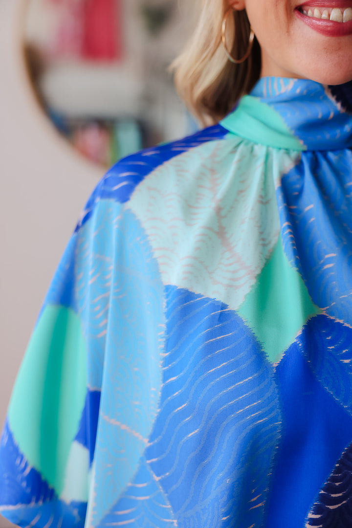 Abstract Cape Top - Blue