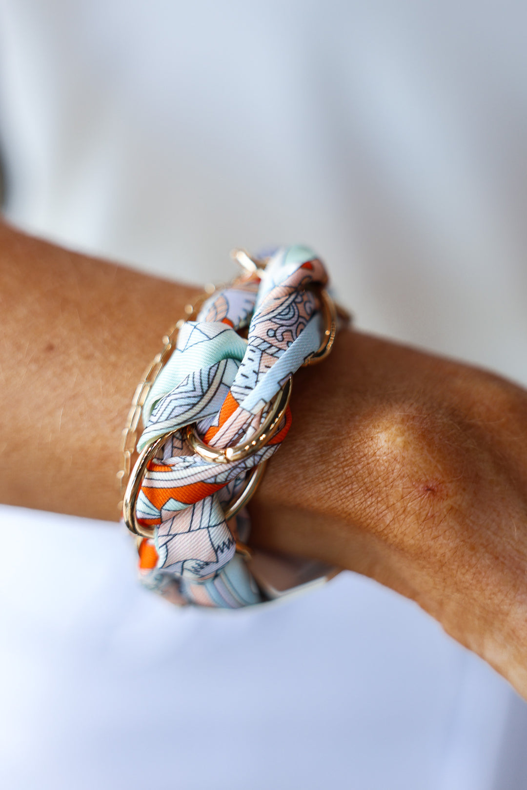 Link Chain Scarf Bracelet - Mint