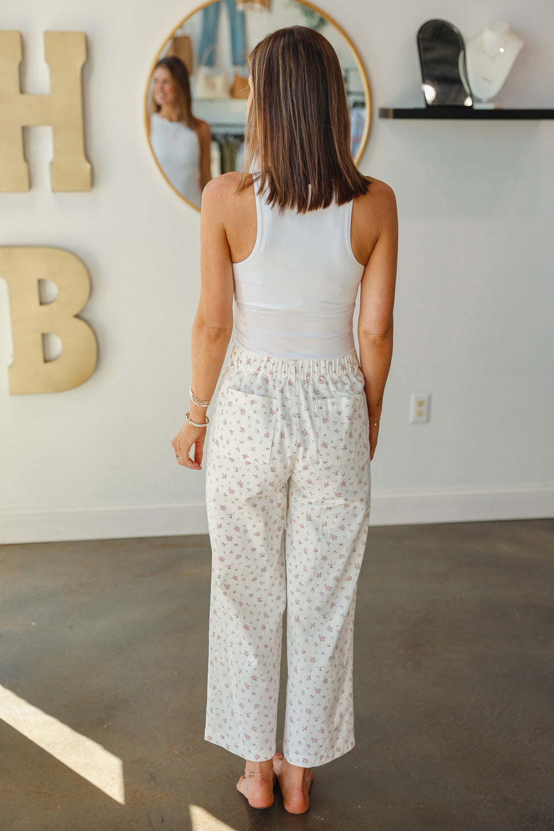 Floral Jeans - Cream