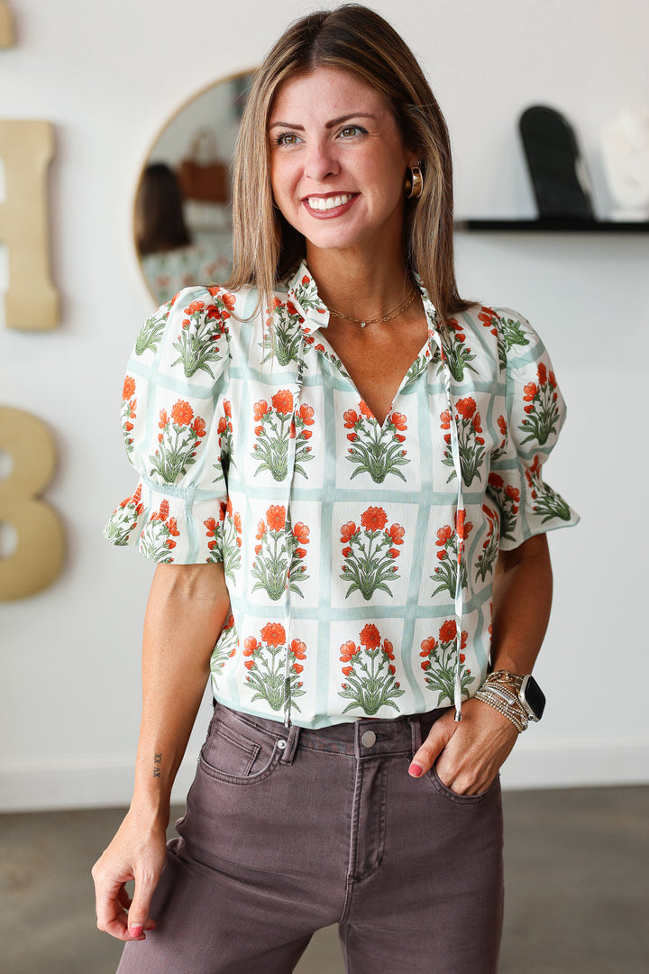 Pattern Block Top - Orange