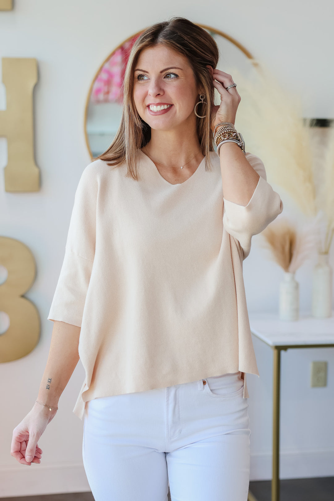 Oversized Knit Top - Taupe