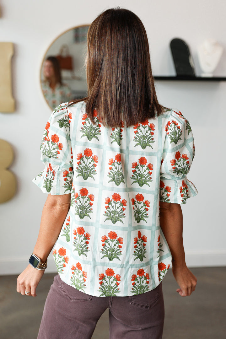 Pattern Block Top - Orange