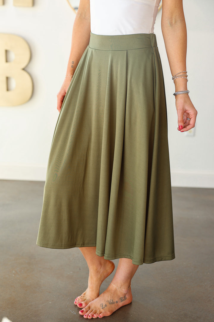 Flowy Skirt - Olive