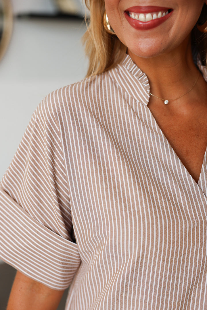 Short Sleeve Striped Dress