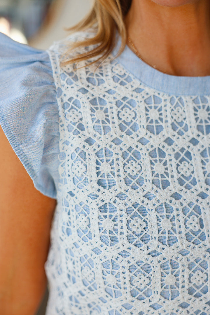 Lace Layered Peplum Top