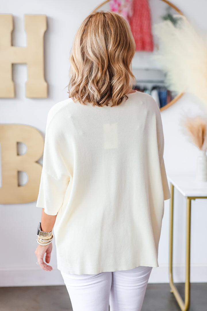 Oversized Knit Top - Off White