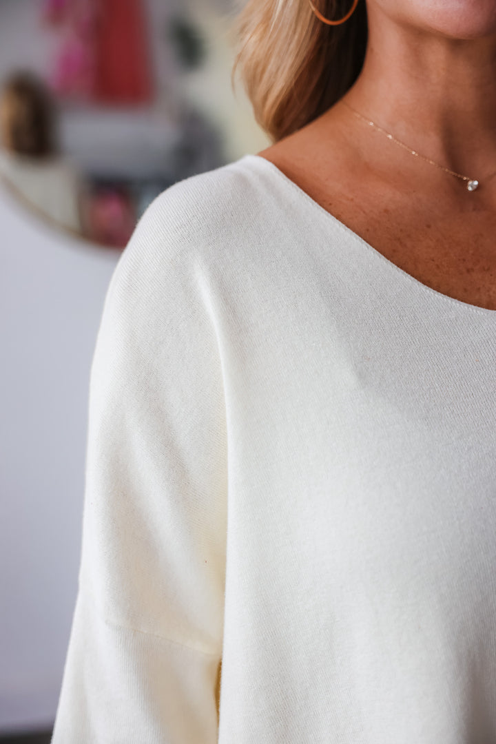 Oversized Knit Top - Off White