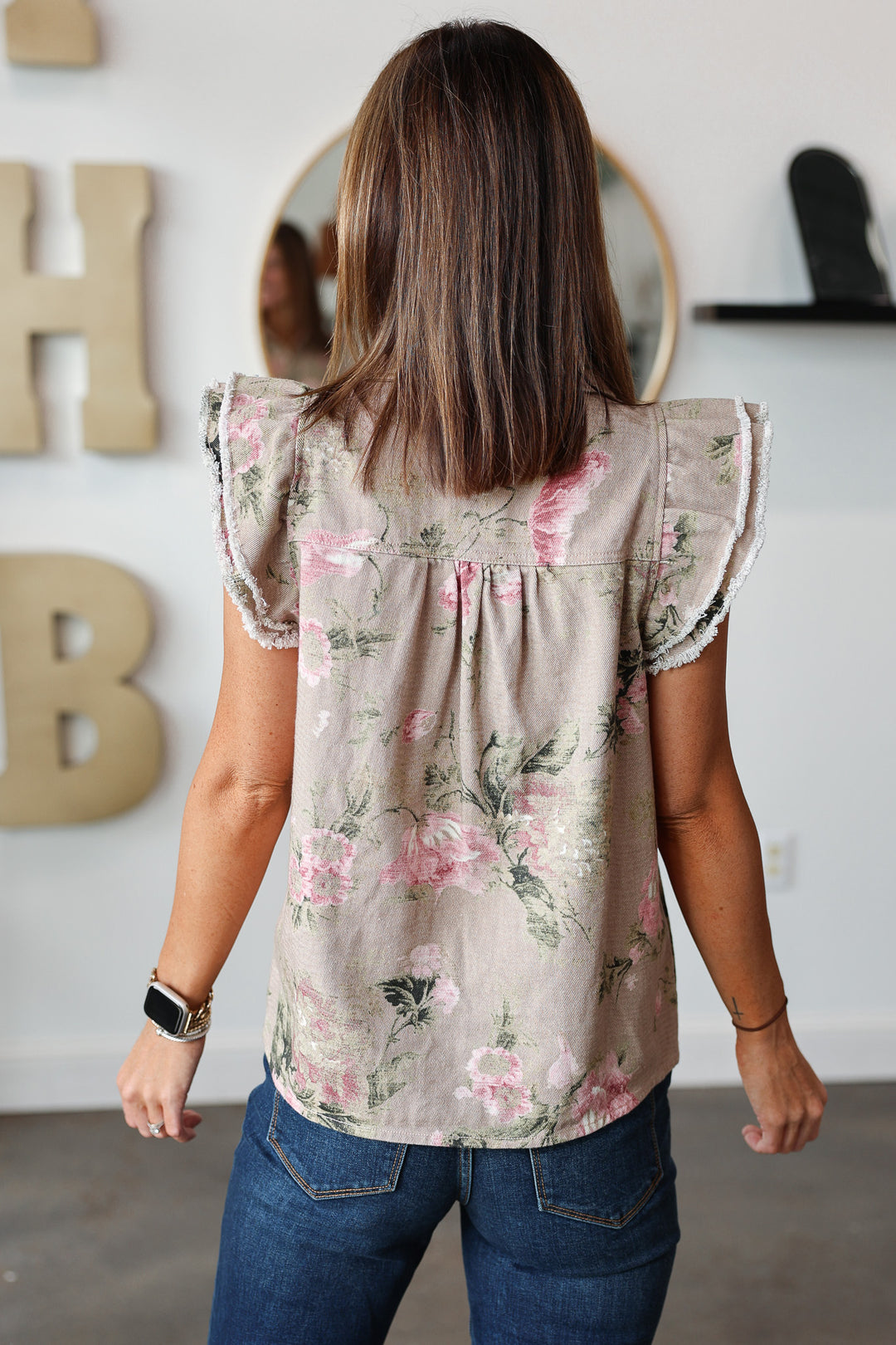 Floral Denim Top