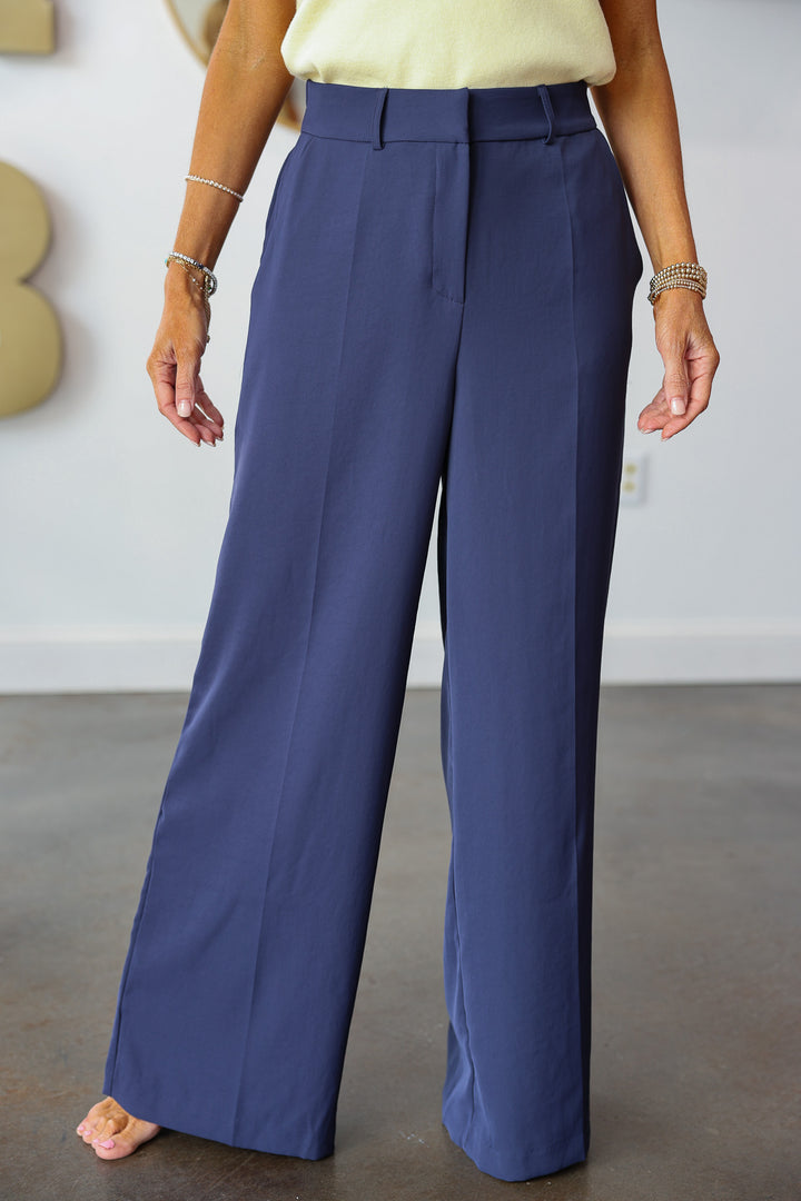 High Waisted Pants - Navy