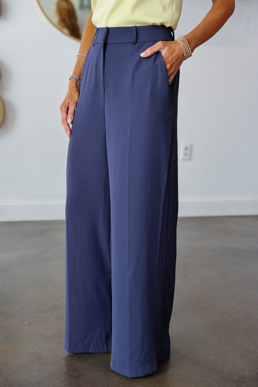 High Waisted Pants - Navy