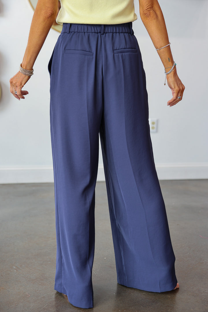 High Waisted Pants - Navy