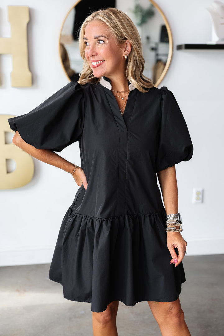 Drop Waist Dress - Black