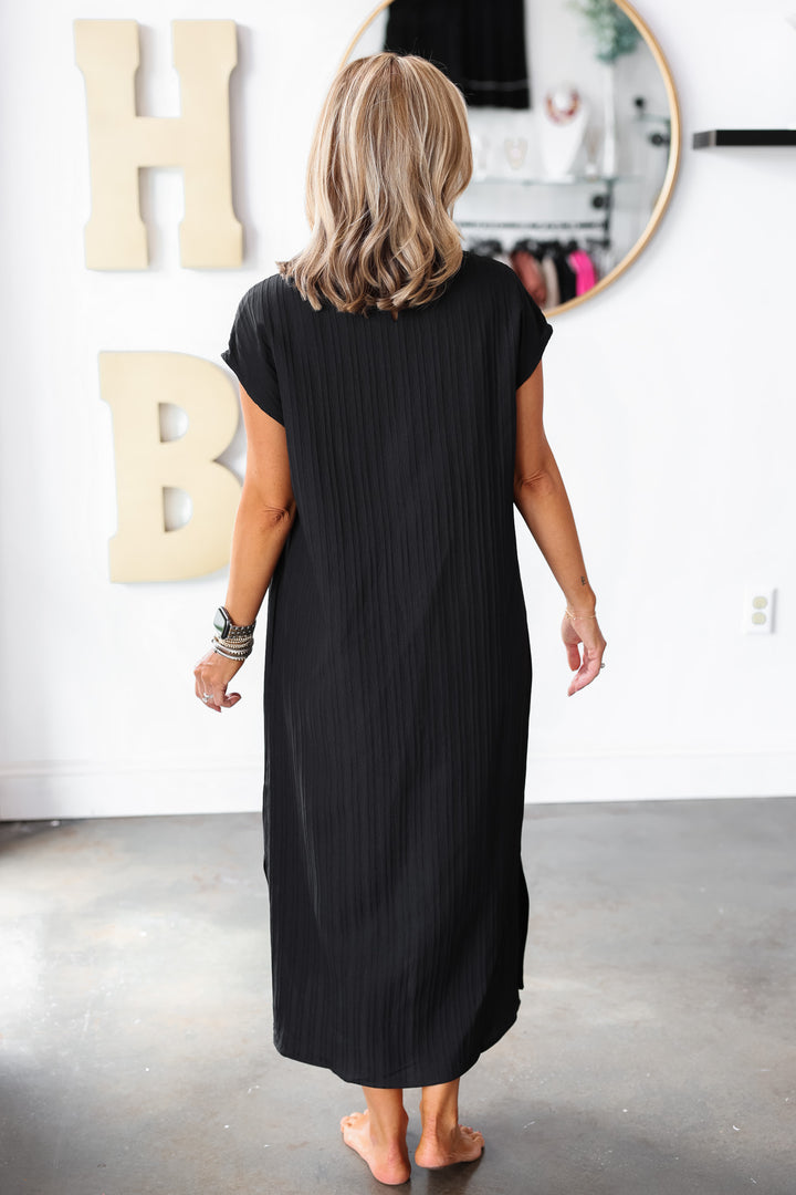 Shift Midi Dress - Black