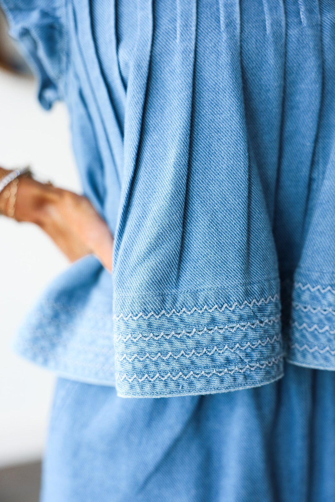 Ruffle Denim Top