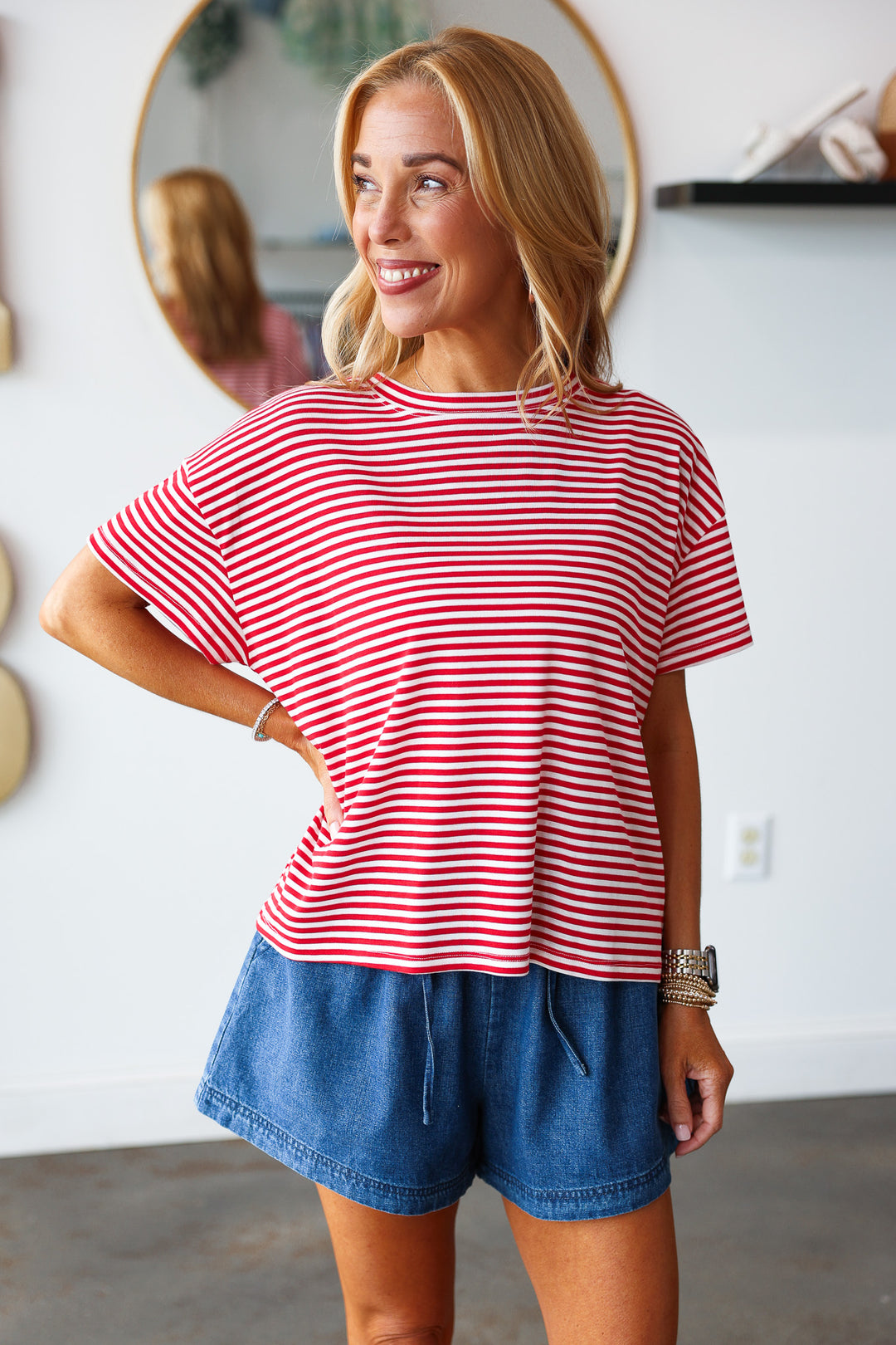 Striped Tee - Red/White