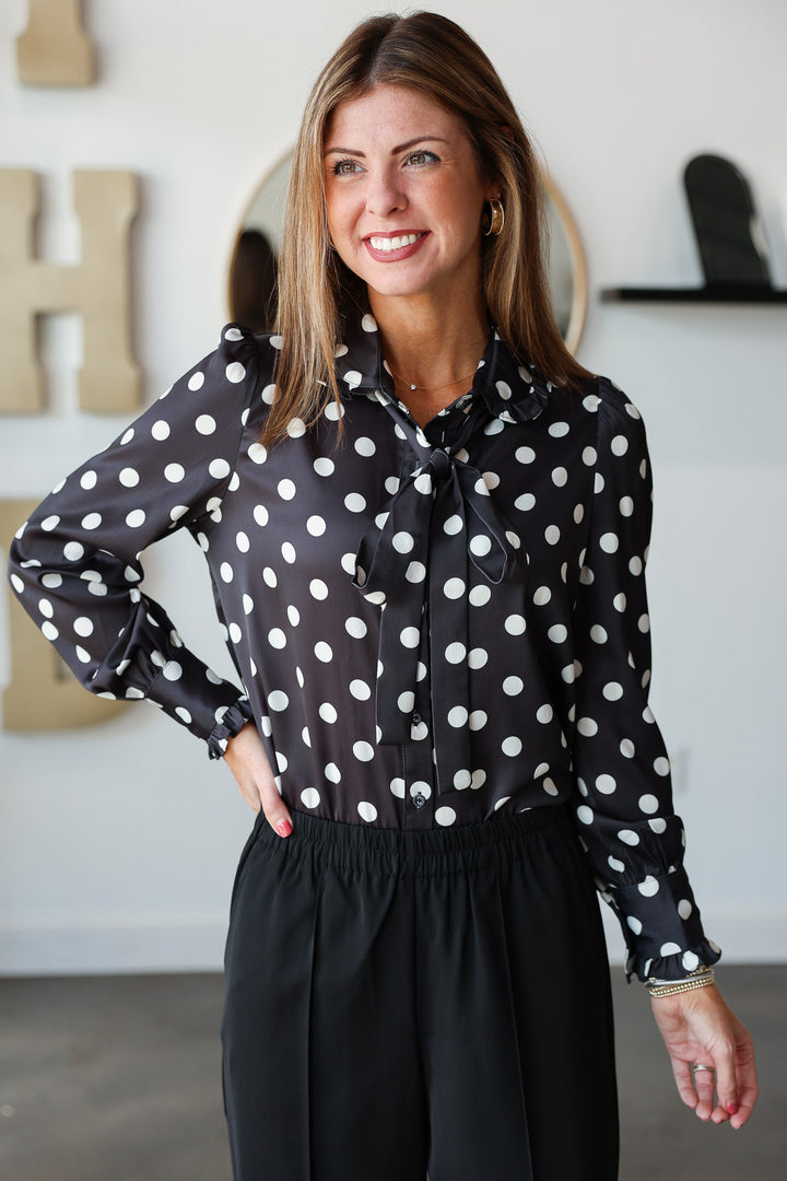 Polka Dot Top - Black