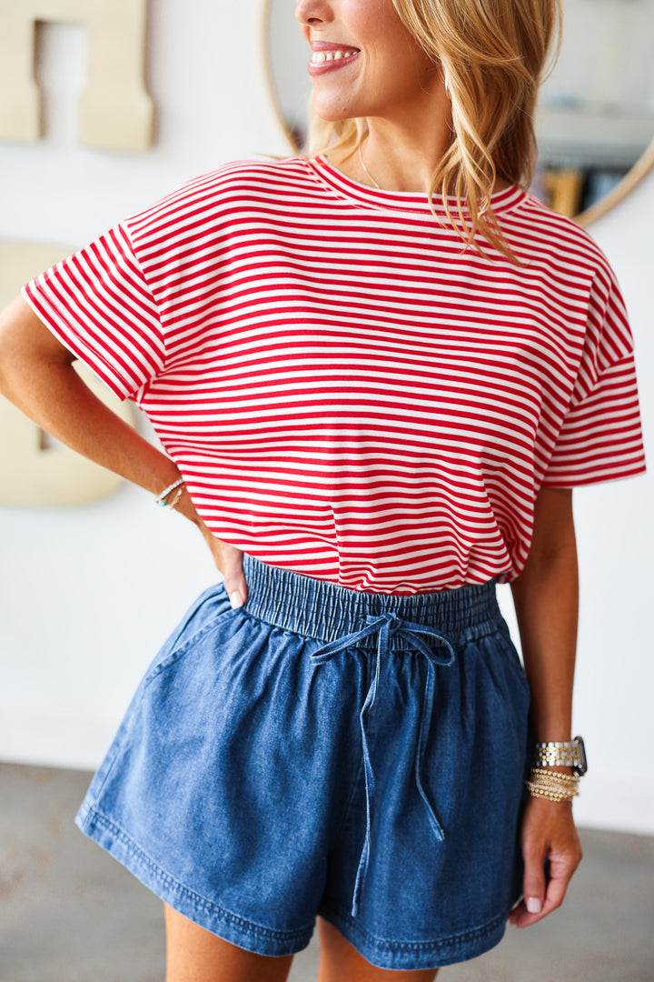 Striped Tee - Red/White