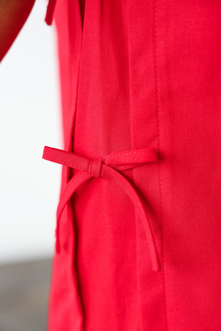 Side Bow Mini Dress - Red