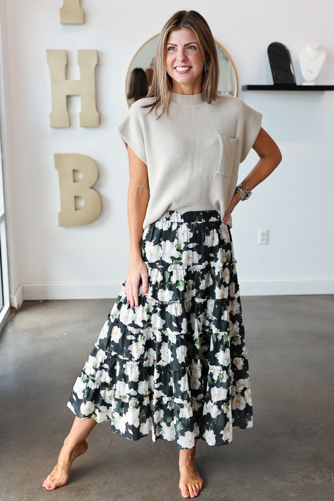 Floral Midi Skirt Floral Midi Skirt