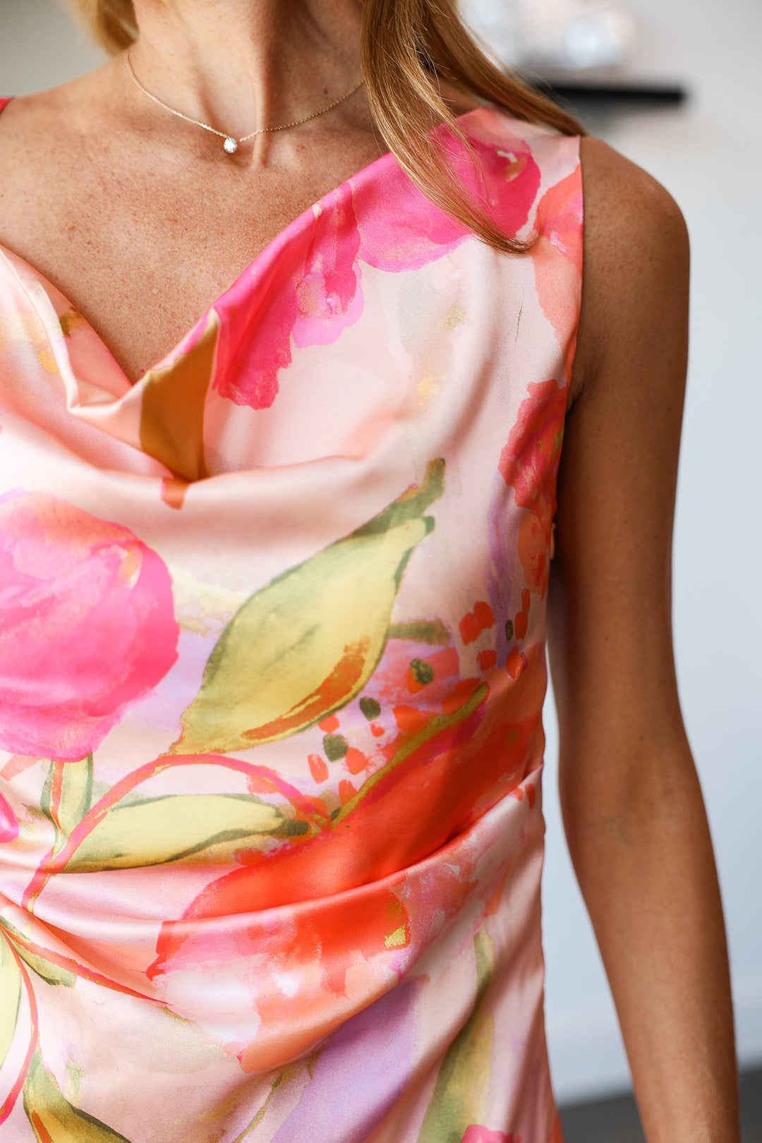Floral Satin Mini Dress