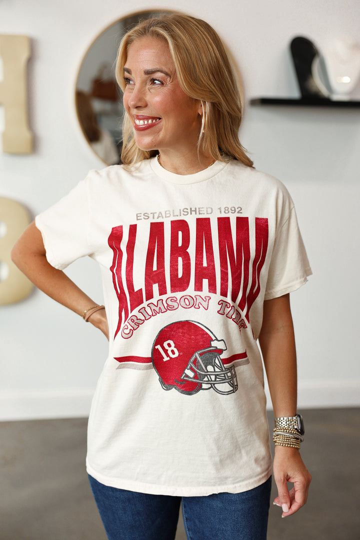 Alabama Helmet Distressed Tee