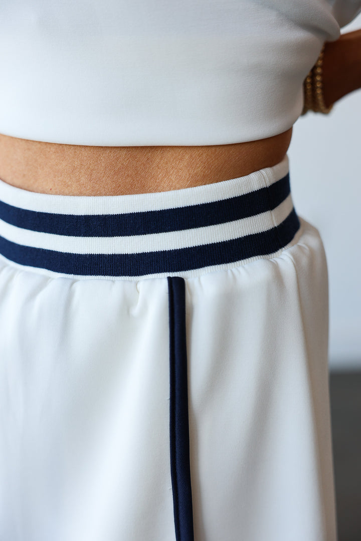 Soft Modal Skort - White/Navy