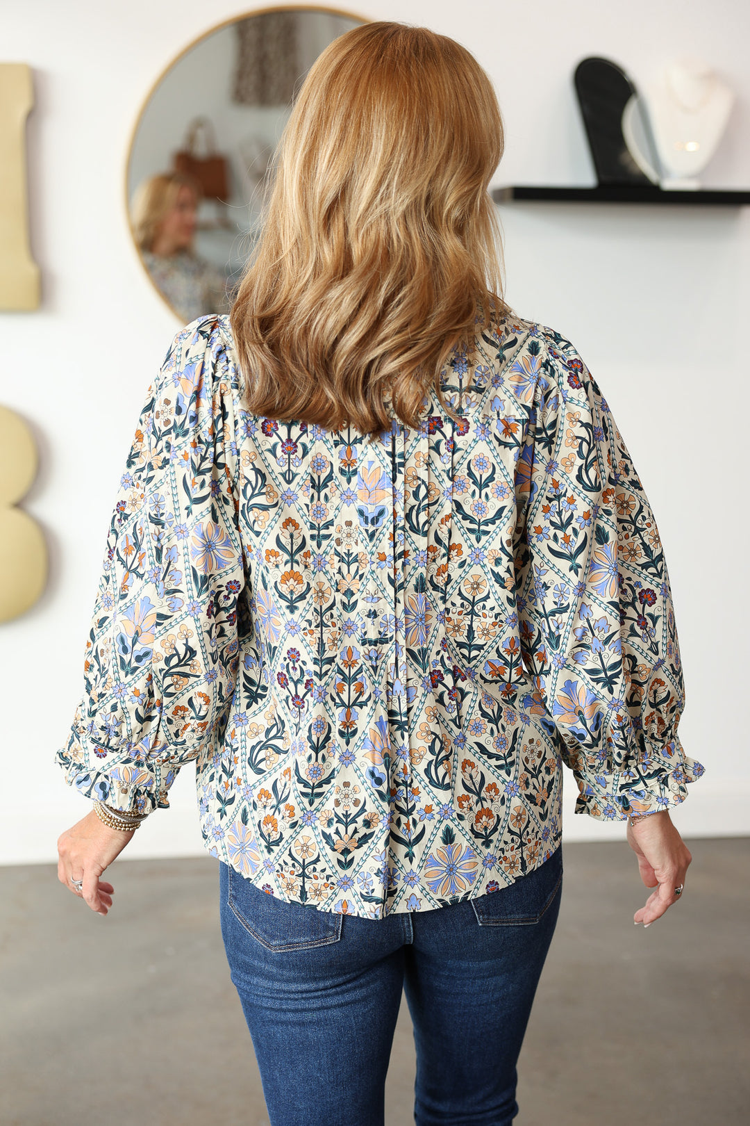 Patterned Long Sleeve Top