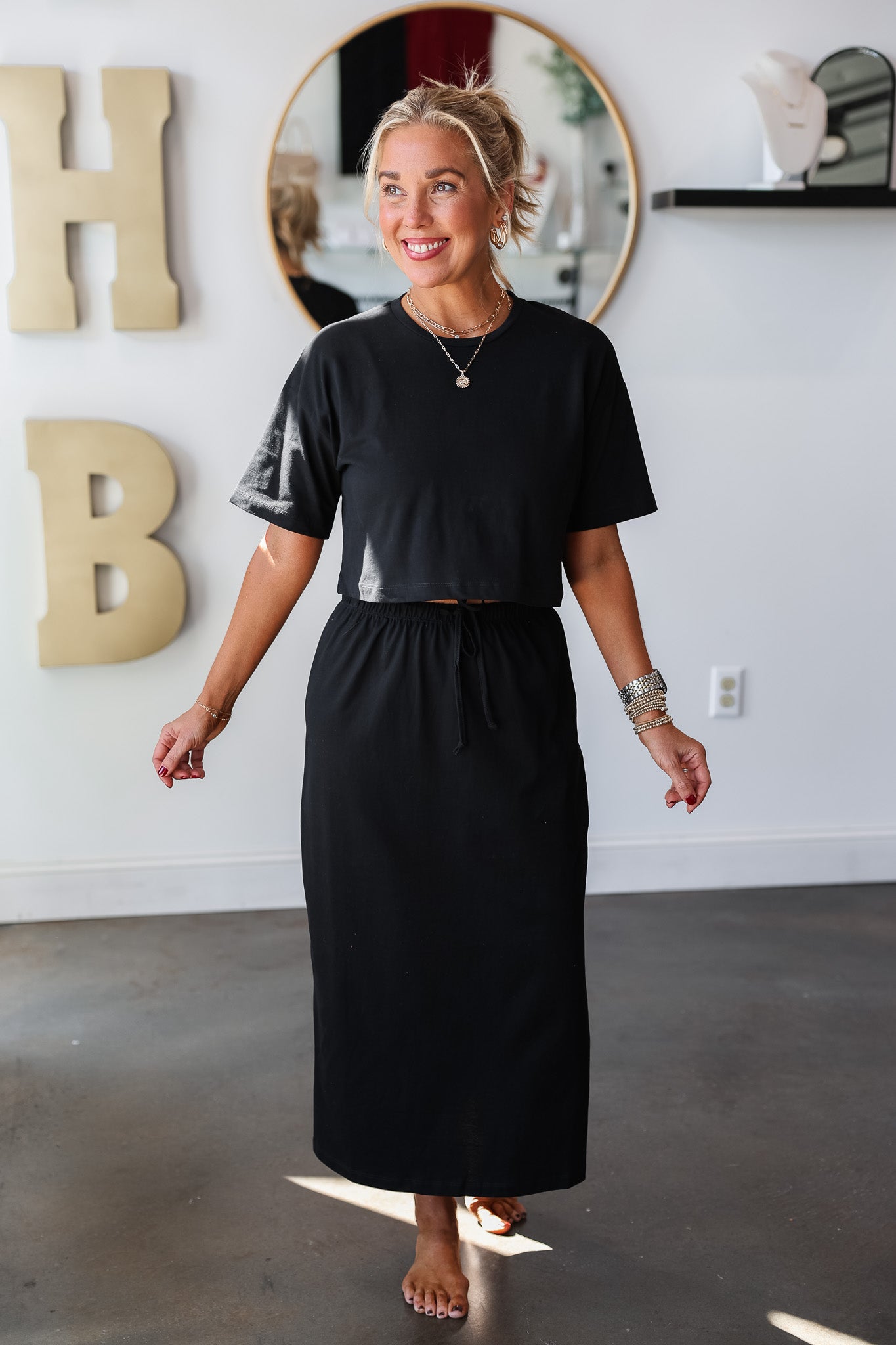 Boxy Top & Skirt Set - Black – Ivy House Boutique