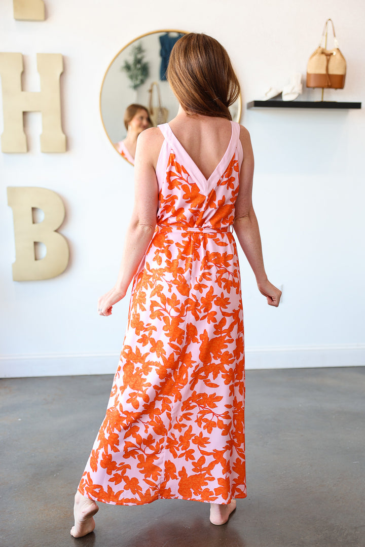 Floral Maxi Dress - Tangerine