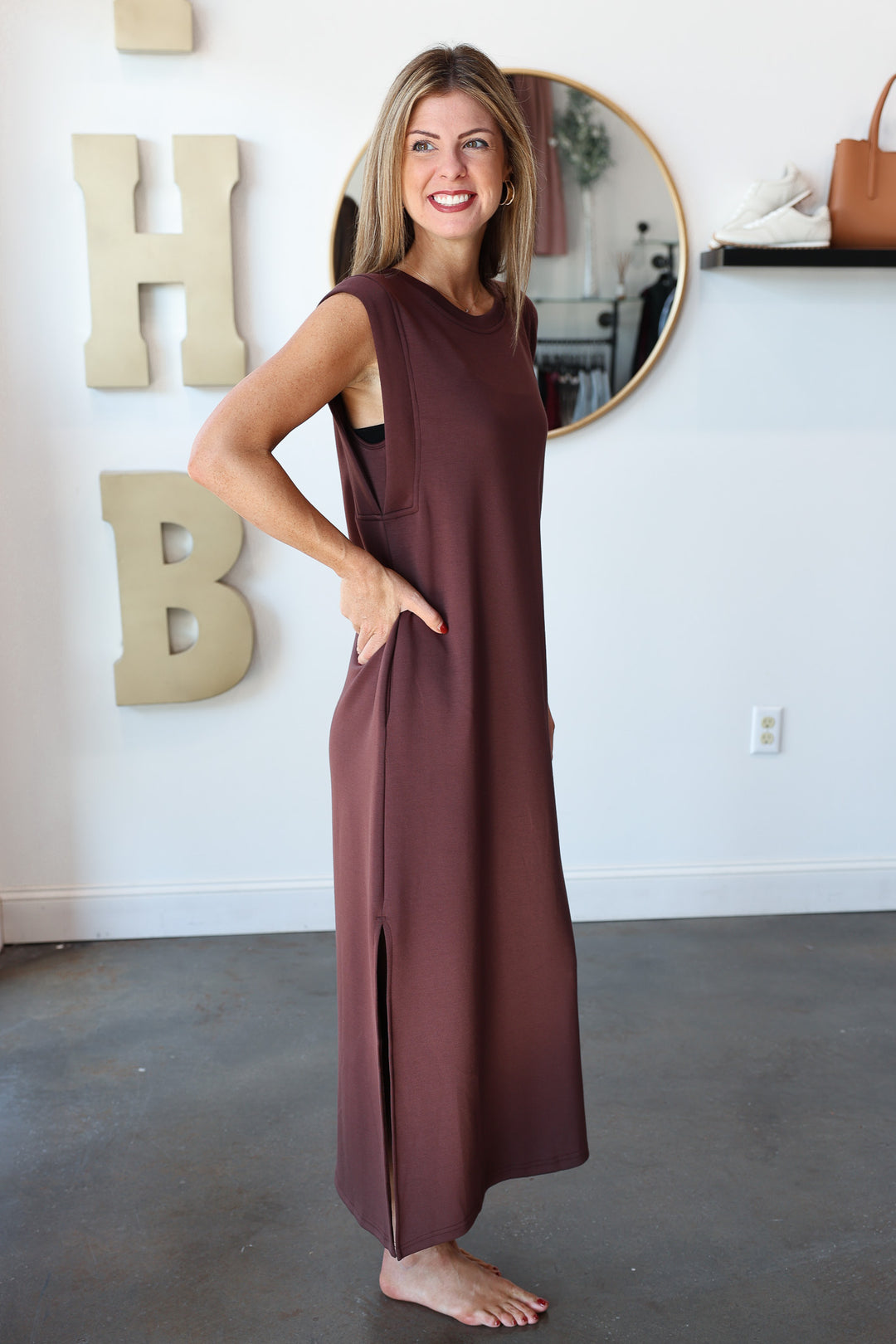 Shift Maxi Dress - Brown