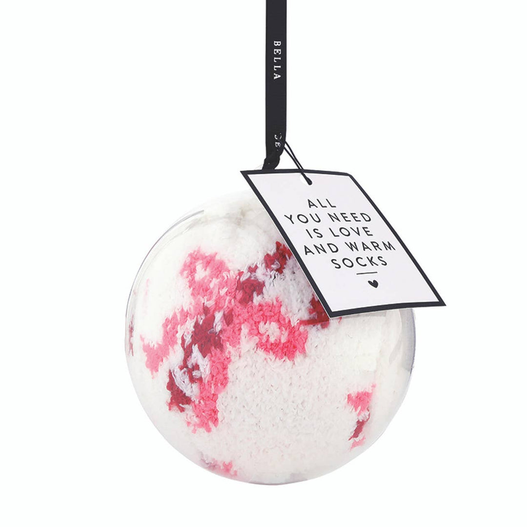 Cozy Socks in Ornament - Candy Canes