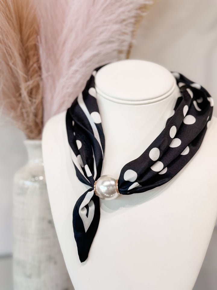 Magnetic Scarf Necklace - Polka Dot