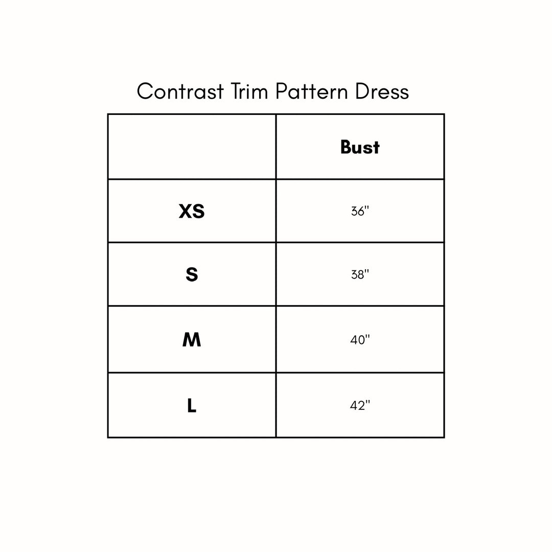 Contrast Trim Pattern Dress