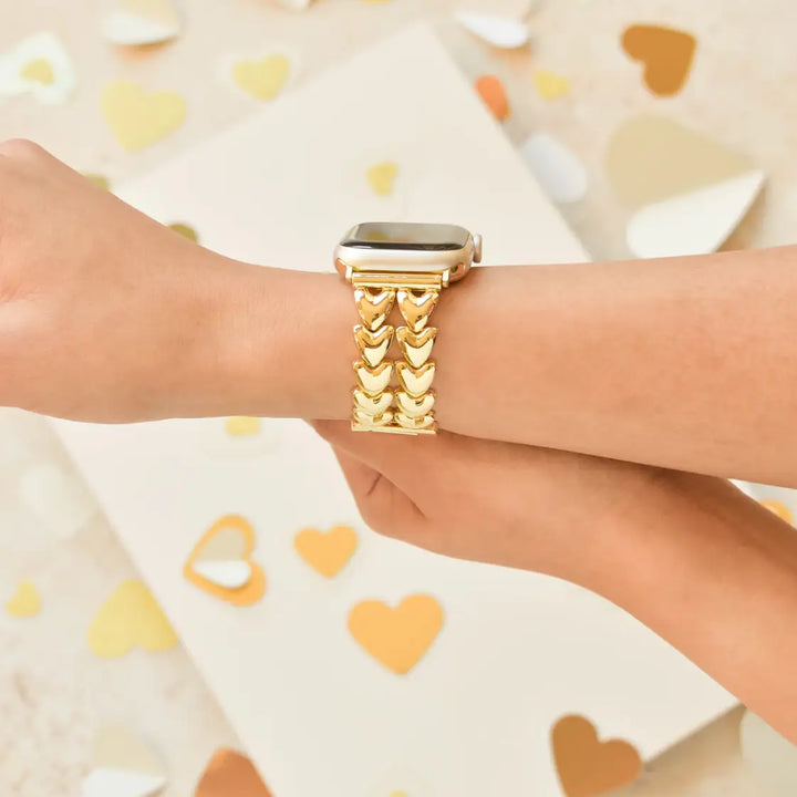 Heart Chain Apple Watch Band - Gold