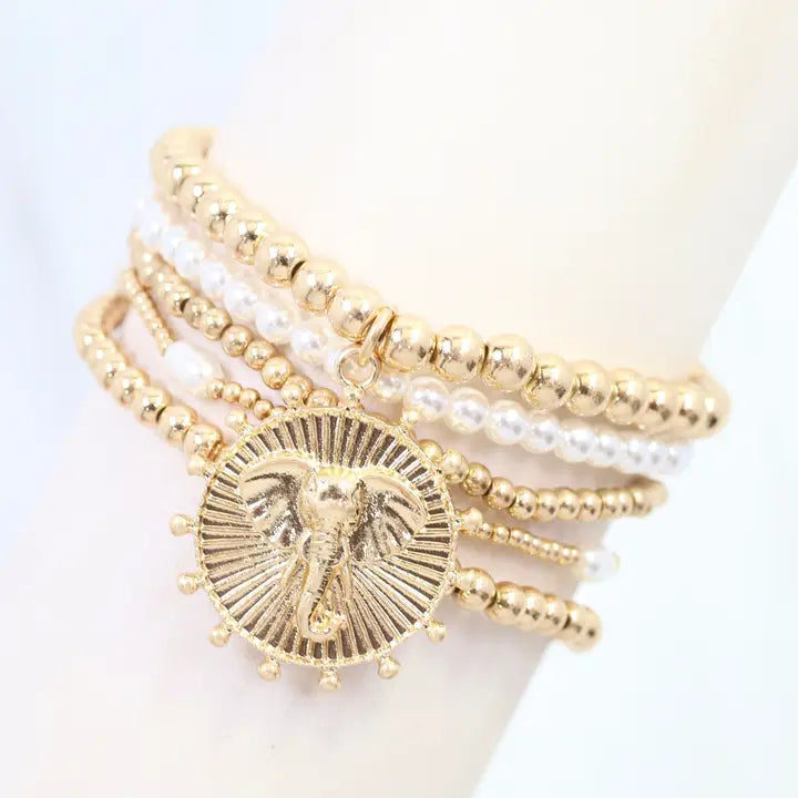 Elephant Beaded Bracelet Set