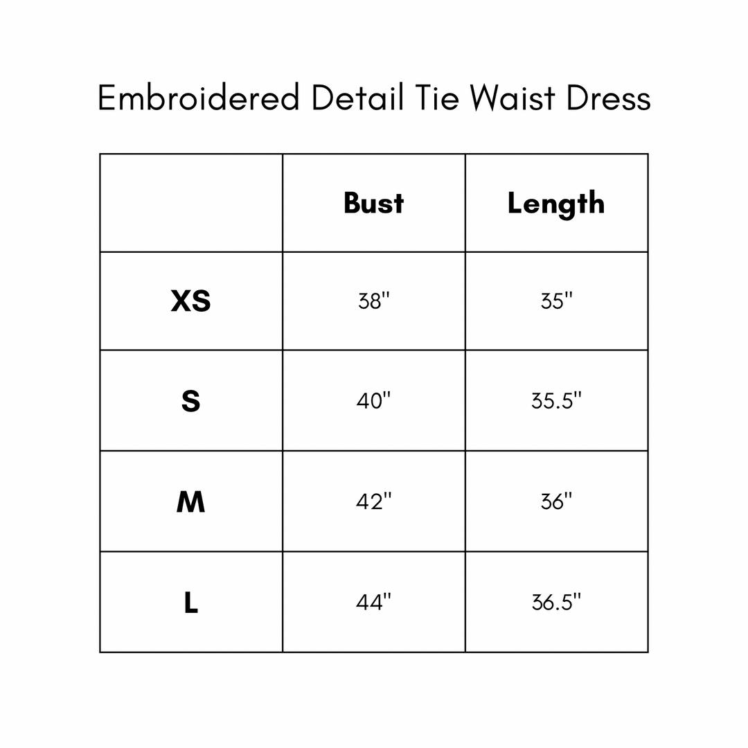 Embroidered Detail Tie Waist Dress - Green