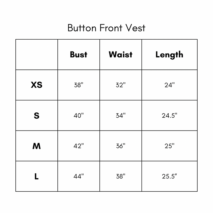 Button Front Vest - White