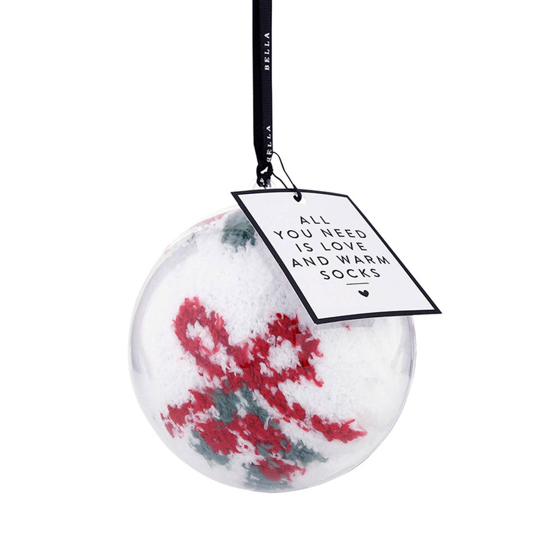 Cozy Socks in Ornament - Mistletoe