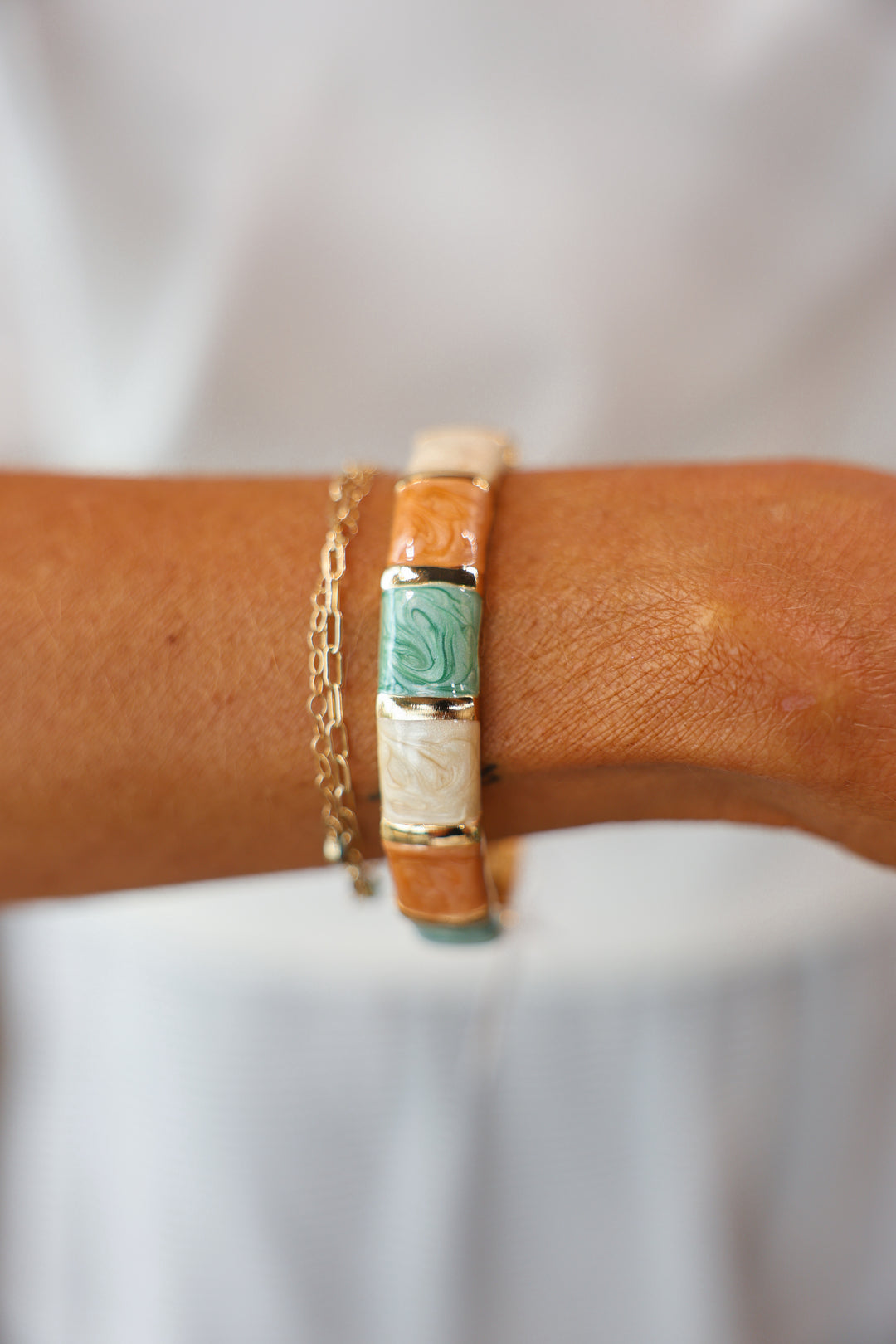 Colorful Hinge Bangle Bracelet