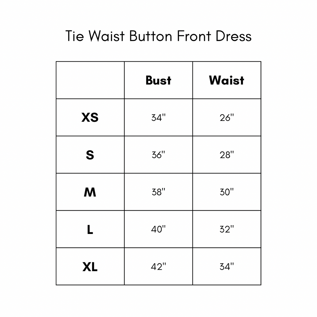 Tie Waist Button Front Dress - Blue