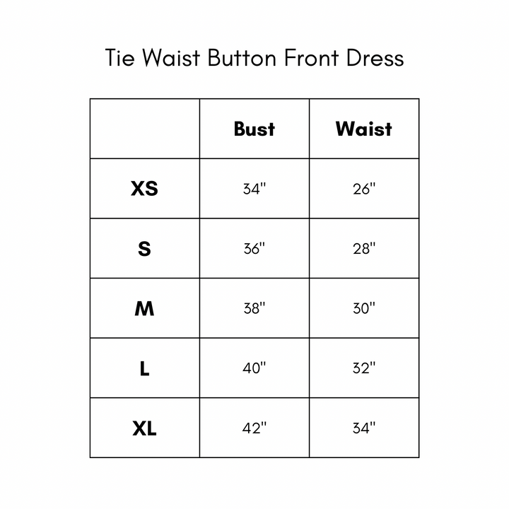 Tie Waist Button Front Dress - Blue
