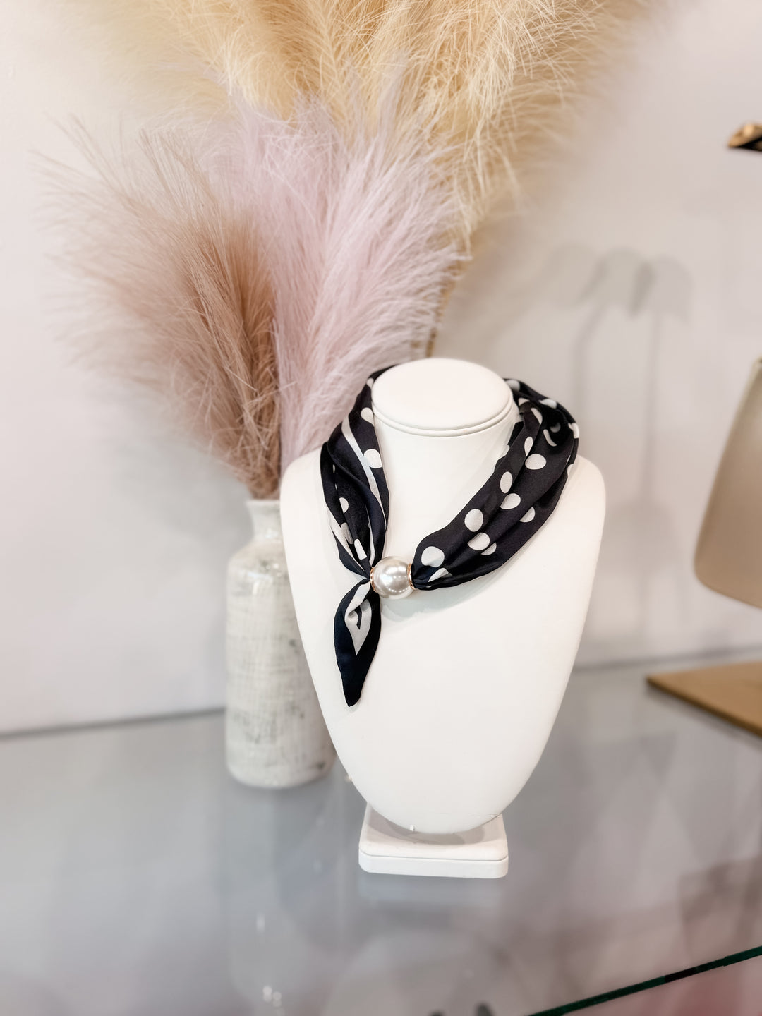 Magnetic Scarf Necklace - Polka Dot