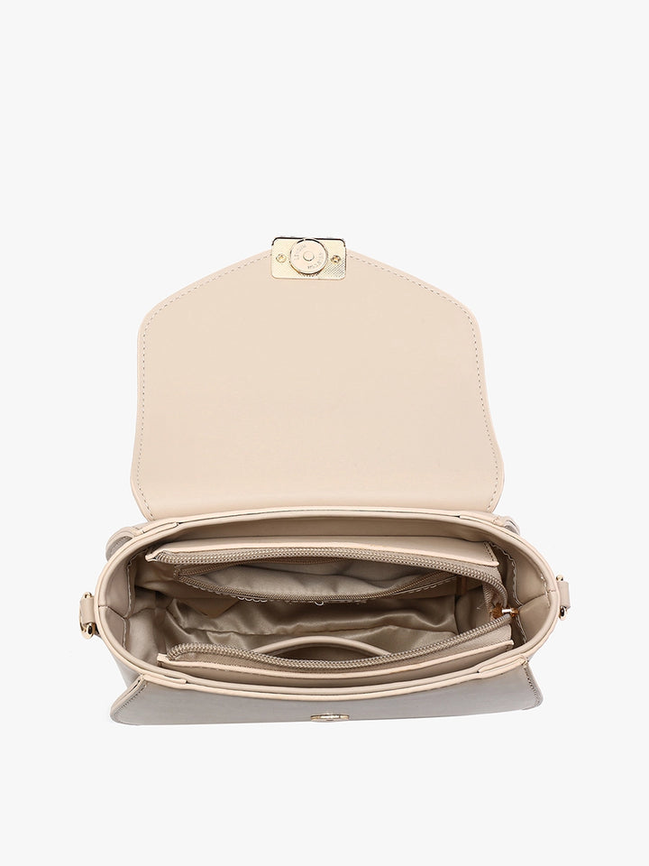 Gold Accent Satchel/Crossbody - Off White