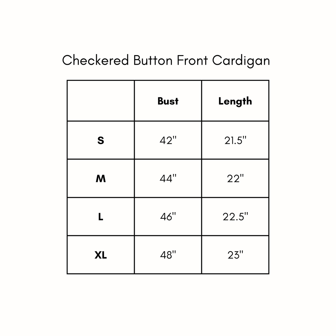 Checkered Button Front Cardigan