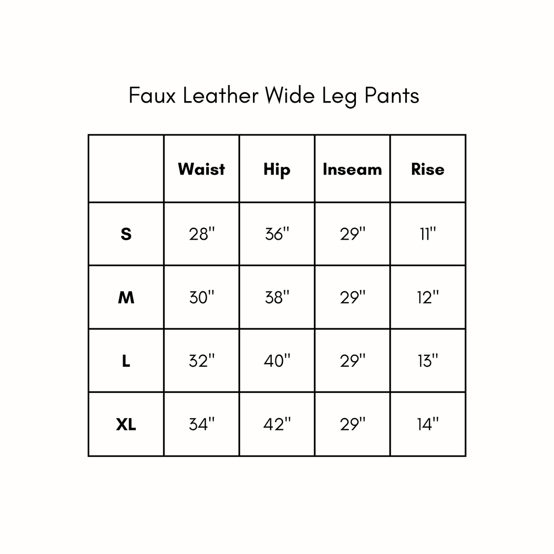 Faux Leather Wide Leg Pants - Dark Chocolate