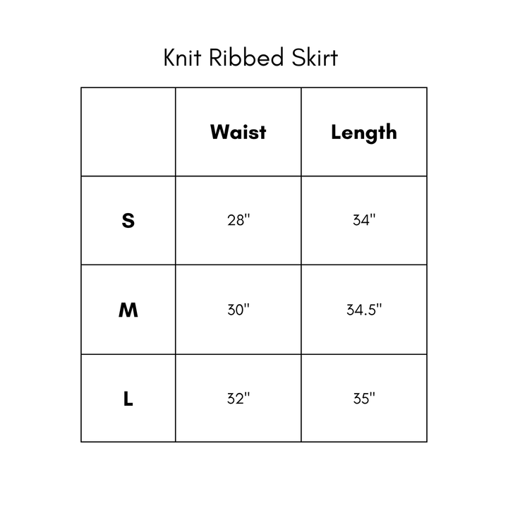 Knit Ribbed Skirt - Sage