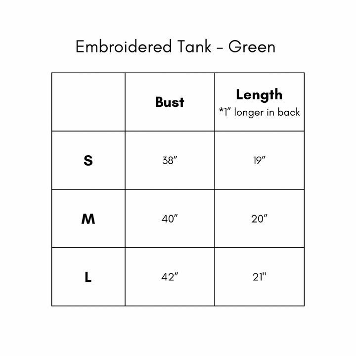 Embroidered Tank - Green