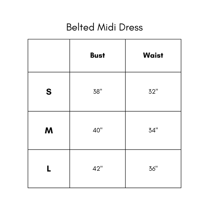 Belted Midi Dress - Brown