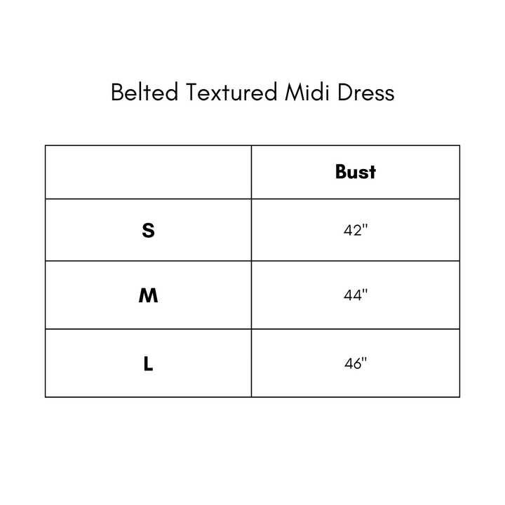 Belted Textured Midi Dress - Ecru